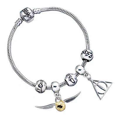 Afbeelding van The Carat Shop Harry Potter Armband met Drie Spellbedels, Deathly Hallows Snitch Bedels