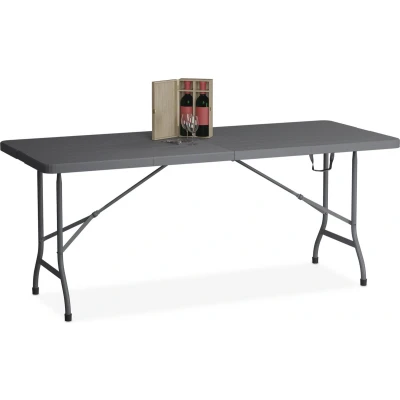 Afbeelding van Relaxdays tuintafel eettafel tuin buitentafel biertafel klaptafel buiten 180 cm grijs