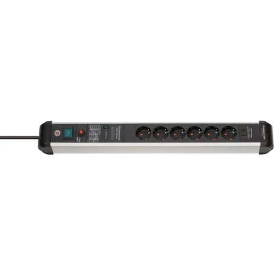 Afbeelding van Brennenstuhl 1951160401 Stekkerdoos 6 Sockets Premium Line Aan/uit Schakelaar Overspanningsbeveiliging Zwart 3 meter