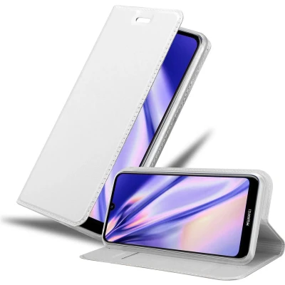 Afbeelding van Cadorabo Hoesje geschikt voor Huawei Y6S in CLASSY ZILVER Beschermhoes met magnetische sluiting, standfunctie en kaartvakje Book Case Cover Etui