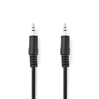 Afbeelding van Nedis Stereo Audiokabel 3,5 mm Male Vernikkeld 1.00 m Rond Zwart Label