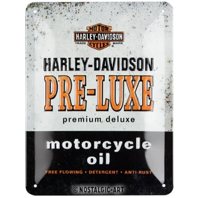 Afbeelding van Wandbord 15 x 20 cm Harley Davidson Pre Luxe Motorcycle Oil
