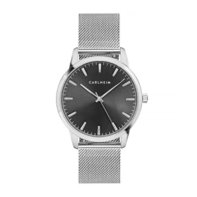 Afbeelding van Carlheim Carl 4007 Silver Herenhorloges Japans kwartsuurwerk, Zilver (zilver), armband, Armband