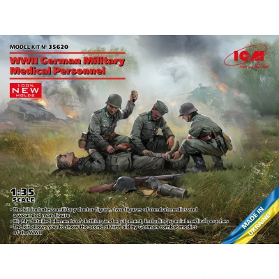 Afbeelding van 1:35 ICM 35620 WWII German Military Medical Personnel Plastic Modelbouwpakket