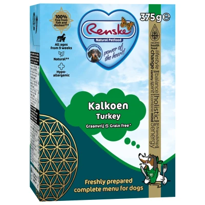 Afbeelding van Renske Vers Graanvrij Tetrapack 375 g Hondenvoer Kalkoen