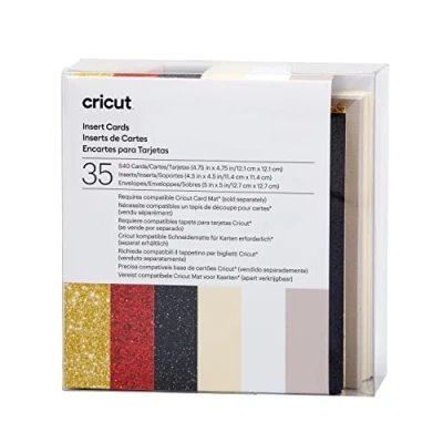 Afbeelding van Cricut Insert Cards Glitz &amp; Glam S40 Kaartenset Taupe, Crème, Wit