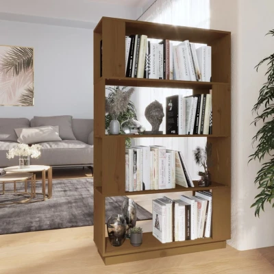 Afbeelding van Boekenkast/kamerscherm 80x25x132 cm massief hout honingbruin