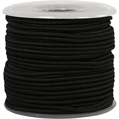 Afbeelding van Creotime Elastiek, dikte 2 mm, zwart, 25 m