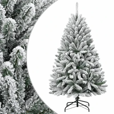 Image de vidaXL Sapin de Noël artificiel à charnières avec neige floquée 120 cm