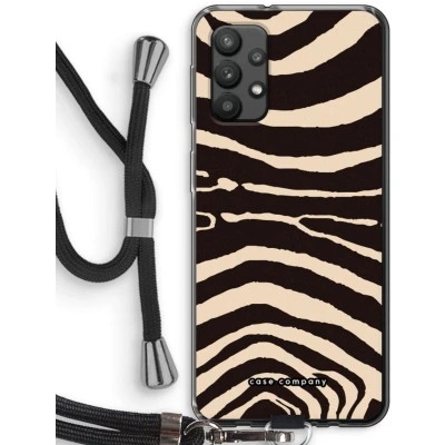 Afbeelding van Case Company® hoesje met Koord geschikt voor Samsung Galaxy A32 4G Arizona Zebra Telefoonhoesje Zwart Bescherming aan alle Kanten en Over de Schermrand