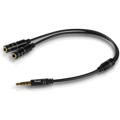 Afbeelding van Y splitter voor koptelefoonkabel, Zwart