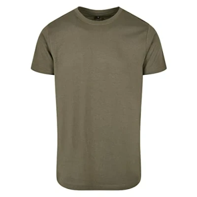 Afbeelding van Herenshirt &#039;Basic Round Neck&#039; met korte mouwen Olive L