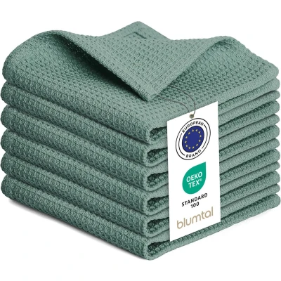 Afbeelding van Blumtal® Theedoeken 30x30 cm Set van 10 katoen 100% Keukendoeken wasbaar op 60 C Keuken handdoeken Keukendroogdoeken Wafeldoeken Vaatdoeken Groen