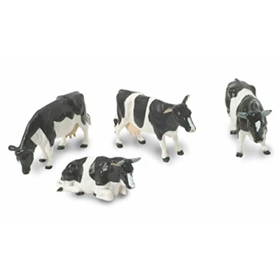 Afbeelding van Britains Tomy Zwarte en witte koeien schaal 1/32 set van 4, 152162