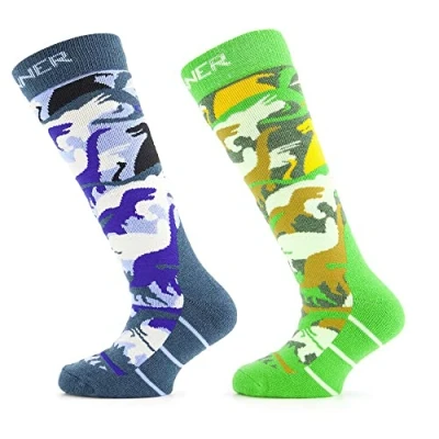 Afbeelding van Sinner Jongens Skisokken Dino Double Pack 50 Blue/green