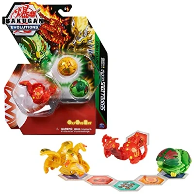 Afbeelding van BAKUGAN Evolutions Starterspakket met 3 (Ultra Pyrus Serpillious, Ventus Hydorous, Basic Aurelus Pegatrix), 6066543, zwart