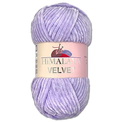 Afbeelding van Wohnkult Himalaya Velvet Dolfijnwol, 100 g, 40 kleuren om uit te kiezen, chenille breigaren, wollig en glanzend, voor accessoires, kleding dekens (90005), lila
