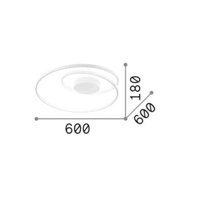 Afbeelding van Ideal Lux plafondlamp Dali, zwart, metaal, Ø 60 cm