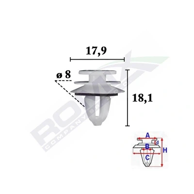 Afbeelding van ROMIX C70583 Clip, sier /beschermingslijst BMW: 5 Saloon, 7, MINI: Hatchback