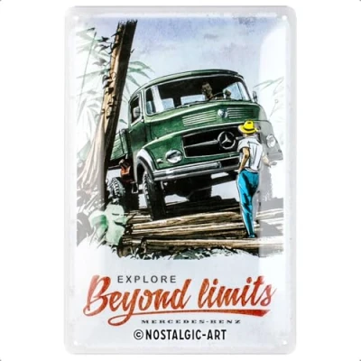 Afbeelding van Metalen Wandbord 20x30 cm Mercedes Benz Truck Beyond limits