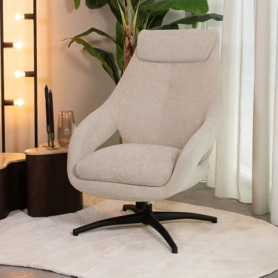 Afbeelding van LABEL51 Maxwell Fauteuil Naturel Velvet One Size