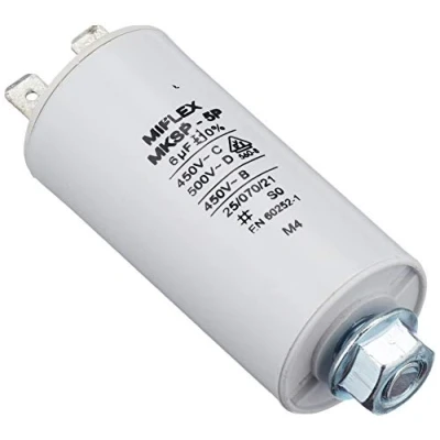 Afbeelding van Aanloopcondensator motorcondensator 6µF 450V 30x58mm stekker M8; Miflex ; 6uF