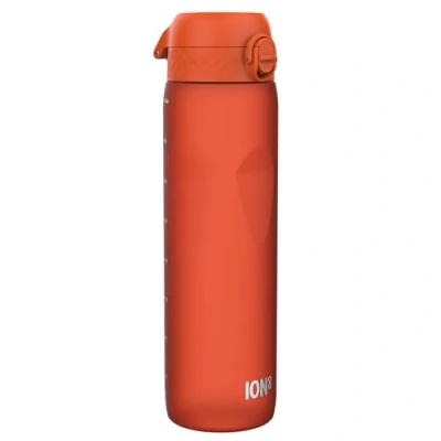 Afbeelding van ION8 Drinkfles, 1 l, 1000 ml, lekvrij, gemakkelijk te openen, veilige vergrendeling, draaggreep, vaatwasmachinebestendig, BPA vrij, ideaal voor sport en sportschool, warm oranje