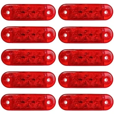 Afbeelding van 10 stuks 12 V 24 led markeringslichten voor aanhanger vrachtwagen rood