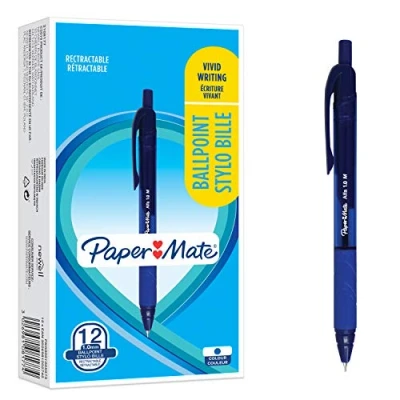 Afbeelding van Paper Mate Alfa intrekbare balpen, medium punt (1.0 mm), blauwe inkt, set van 12 stuks