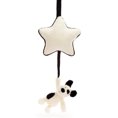 Afbeelding van Jellycat muziekdoosje bashful black and cream puppy 30 cm