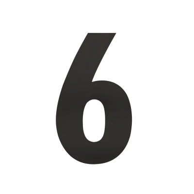 Afbeelding van Intersteel Zwart huisnummer 6, hoogte 30 cm