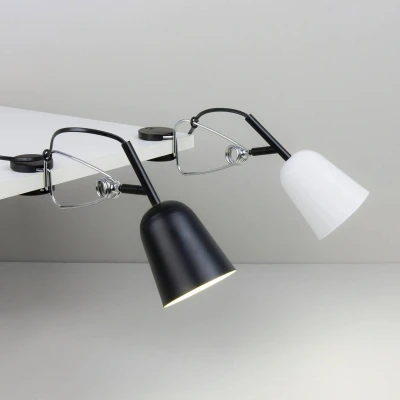Afbeelding van Klemlamp Studio, zwart/crème