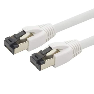 Afbeelding van 15 m netwerkkabel Cat 8 CAT8 kabel wit 1 stuk Cat.8 Lan 2000 MHz 40 Gbit s 40GBase T Poe+ patchkabel LSZH ethernetkabel x meter