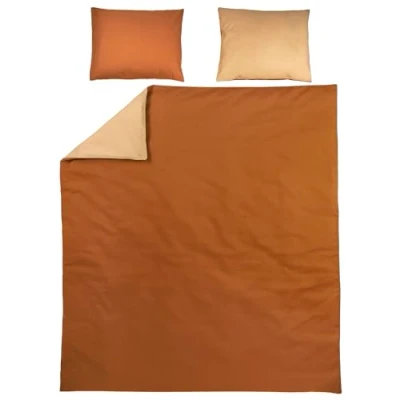 Afbeelding van Meyco Uni dekbedovertrek + kussenslopen 200x200/220 cm Camel/Warm sand