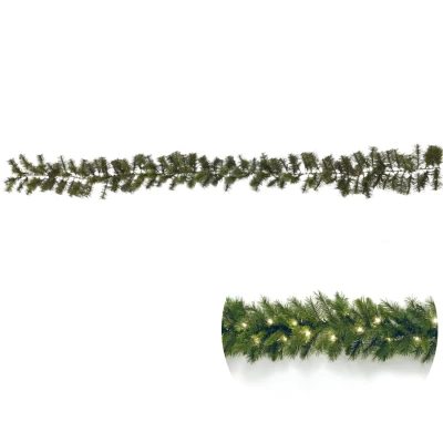 Afbeelding van Cheqo® XL Guirlande Met Kerstverlichting Kerstlampjes Kerstslinger Warm Wit 270cm 150 takjes 50 LED Timer Functie