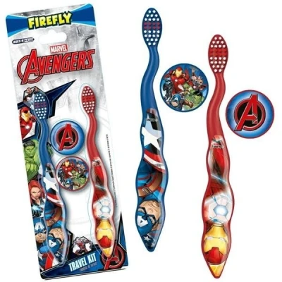Afbeelding van FireFly Marvel Avengers Tandenborstels met Reiskapjes 2 Stuks