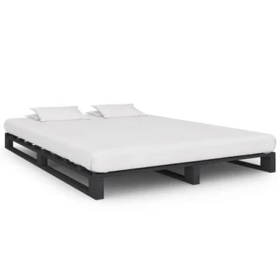 Afbeelding van Bedframe pallet massief grenenhout grijs 120x200 cm