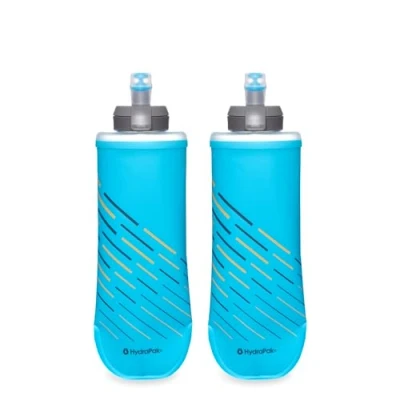 Image de HydraPak SoftFlask Speed Lot de 2 gourdes souples compressibles, parfaites pour les gilets d&#039;hydratation et sacs course à pied avec bouchon facile ouvrir 500 ml