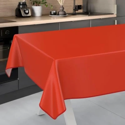 Afbeelding van Afwasbaar tafelzeil, tuintafelkleed, voor buiten en binnen, met zoom, rood, 240 x 140 cm