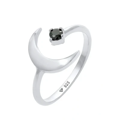 Afbeelding van Elli HALF MOON Astro Ring, Dames, Maat: 54, Silber