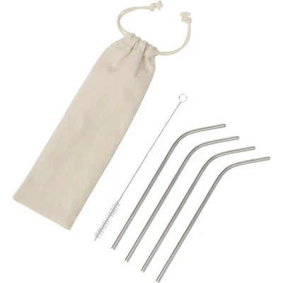 Afbeelding van La droguerie Ecologique RVS rietjes krom 4x