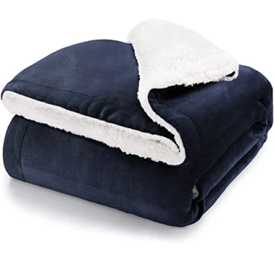 Afbeelding van Blumtal pluizige Sherpa deken hoogwaardige deken, fleece superzachte fleecedeken als bankhoes, sprei of woonkamerdeken, 130 x 150 cm, Antraciet