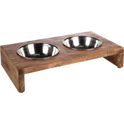 Afbeelding van Flamingo Kato Duo Dinner Staander Eet En Drinkpot Honden;katten Set Inox 2x350ml 13cm 1st 132935