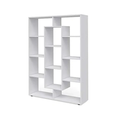 Afbeelding van Vicco Ruimteverdeler, 11 vakken, boekenrek, staand rek, archiefrek, hoge opbergrek, rek (wit)
