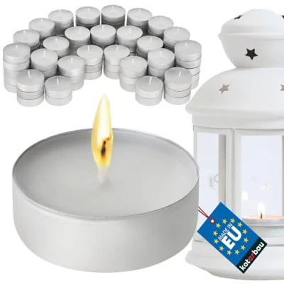 Afbeelding van KOTARBAU® 100 stuks theelichtjes, geurvrij, brandduur 4 uur