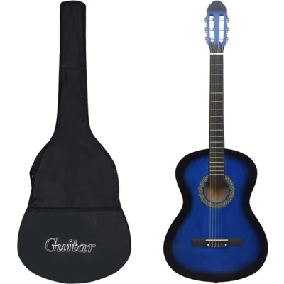Afbeelding van vidaXL 12 delige Gitaarset klassiek beginner 4/4 39&quot; blauw