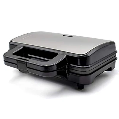 Image de Appareil à Sandwichs pour 2 Sandwiches 4 en Forme de Triangle Antiadhésif MPM MOP 20M 900 Noir/Argent