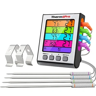 Afbeelding van ThermoPro TP17H Digitale Vlees Thermometer Keuken Koken Met 4 Temperatuur Probes Voor Oven Grill BBQ Backlight