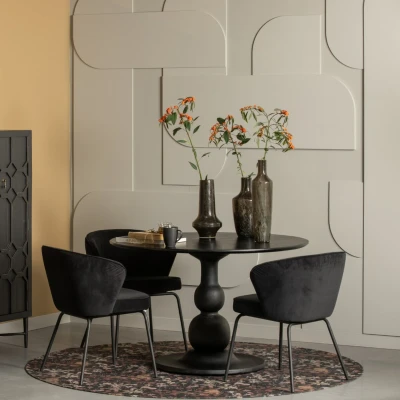 Afbeelding van Eettafel Blanco 120 cm Mango Diep Zwart