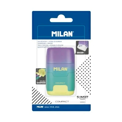 Afbeelding van MILAN Compact Sunset gum puntenslijper turquoise geel